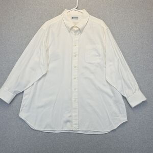Benchmark White Button Down Shirt Long Sleeve Business Casual